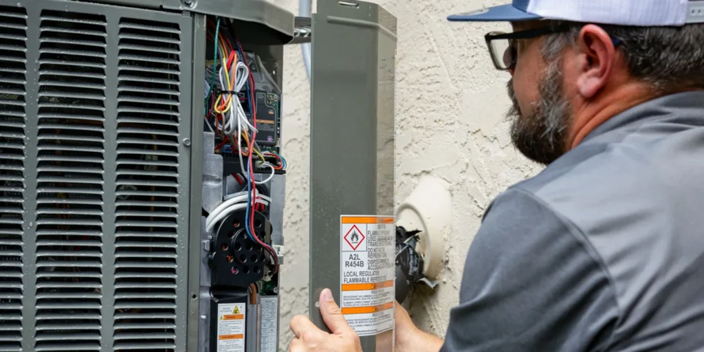 Tech on Air Conditioner